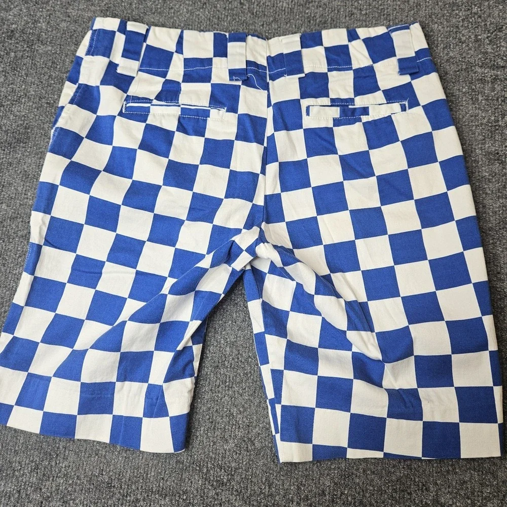 Loudmouth Golf Womens‎ Blue Checkered Bermuda Shorts Size 4 Inseam 9